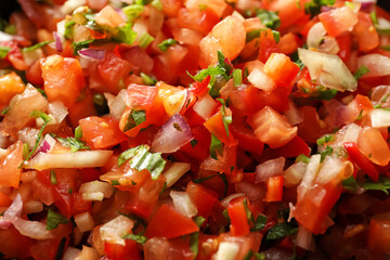 Tasty salsa sauce as background