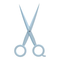 Hair scissors icon cartoon vector. Haircut stylist. Barber salon cut
