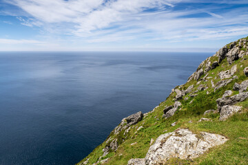 Fototapeta na wymiar View on beautiful Atlantic ocean from a mountain.