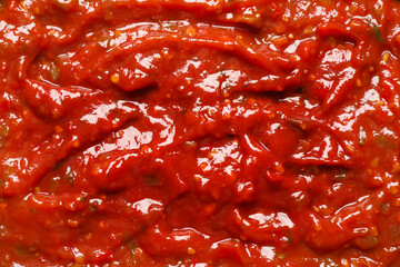 Tasty salsa sauce as background