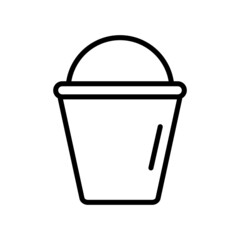 Bucket outline icon. linear style sign for mobile concept.