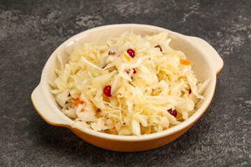 Sauerkraut with cranberry in the bowl