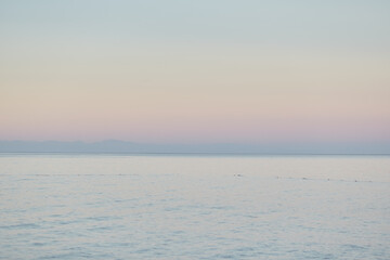 Blue hour photography. Sunset at beautiful Mediterranean sea. Seamless pattern. Natural background