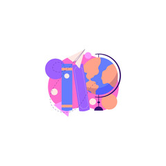 Book With Globe Icon Isolated On White Background