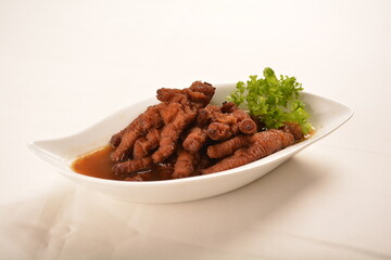 chinese local traditional braised chicken feet claw with marinated sauce dim sum appetiser asian halal menu