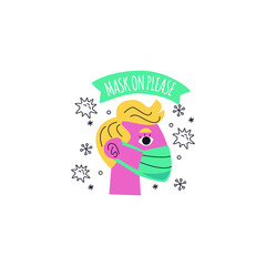 Coronavirus Sticker Isolated On White Background