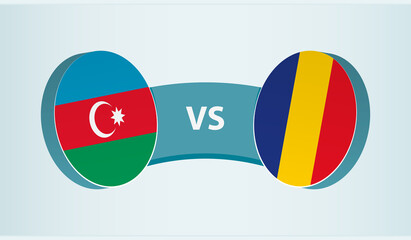 Azerbaijan versus Romania, team sports competition concept.