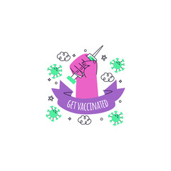 Coronavirus Sticker Isolated On White Background