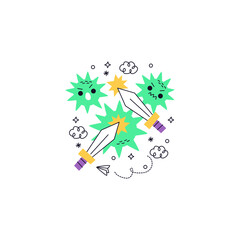 Coronavirus Sticker Isolated On White Background