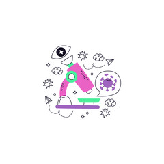 Coronavirus Sticker Isolated On White Background