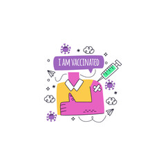 Coronavirus Sticker Isolated On White Background