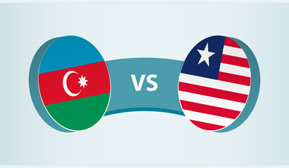 Azerbaijan versus Liberia, team sports competition concept.