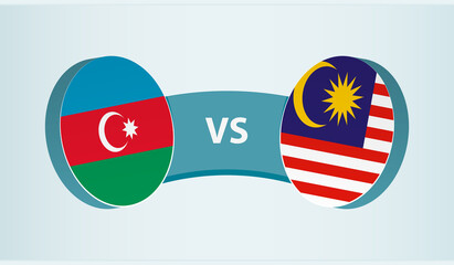 Azerbaijan versus Malaysia, team sports competition concept.