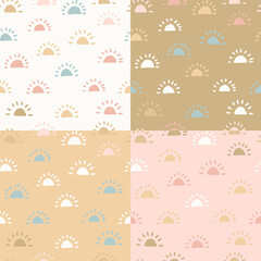 Hand drawn modern doodle seamless pattern. Pastel grunge background