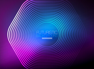 Neon color square shape lines abstract background. Shiny magic energy and motion concept, vector abstract wallpaper background