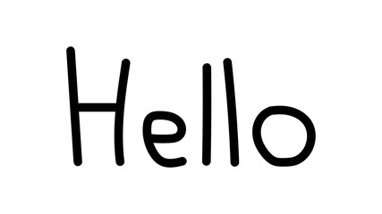 Hello. Hand-drawn greeting. Vector illustration