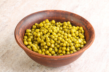 Marinated Green peas in the bowl