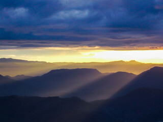 Green mountains and blue sky in Sri Lanka