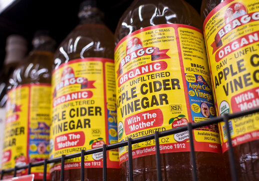 Bragg Organic Apple Cider Vinegar for sale at a supermarket or hypermart.
