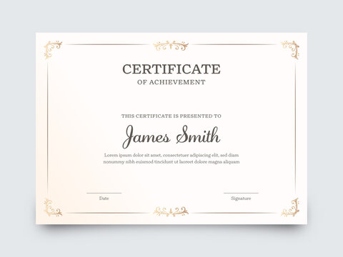 Best Award Certificate Of Achievement Template Design.
