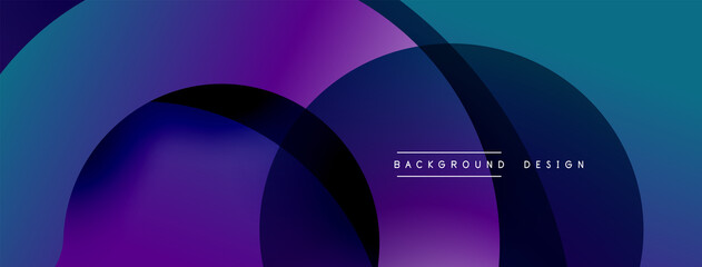 Abstract overlapping lines and circles geometric background with gradient colors