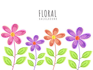 Colorful Floral Background Can Be Used As Poster, Greeting Card.