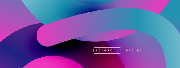 Abstract overlapping lines and circles geometric background with gradient colors
