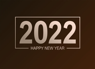 Happy New Year 2022 text design. Background illustration. 