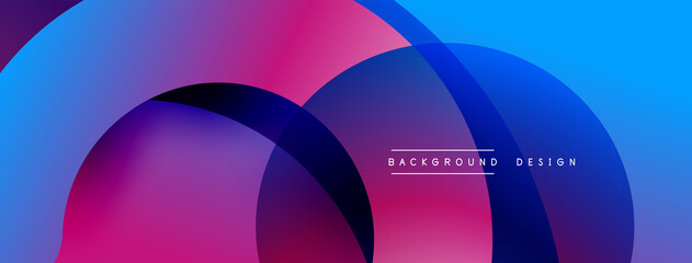 Abstract overlapping lines and circles geometric background with gradient colors