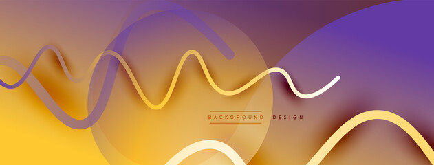 Abstract gradient background with wave line with shadow effect. Geometric composition. 3D shadow effects and fluid gradients