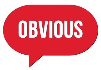 OBVIOUS text written in a red speech bubble