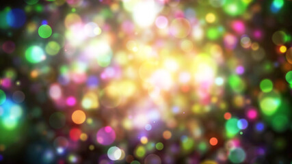 カラフルなパーティクルのキラキラの背景。3Dレンダリング。