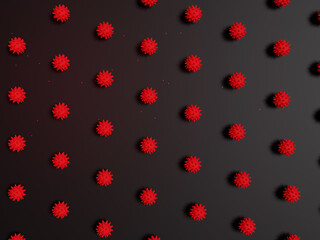 Fototapeta na wymiar 3D of Coronavirus cell pattern background. Minimal style.