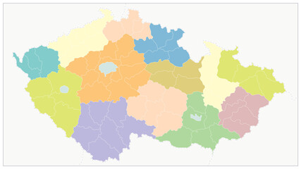 Fototapeta premium Czech Republic Administrative Map. No text