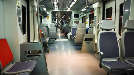 Empty subway train in Barcelona