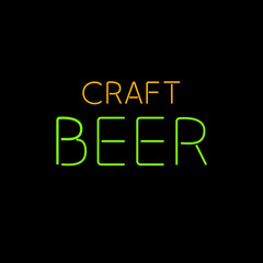 Craft beer glowing neon ilustration