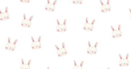 seamless pattern, childrens illustration in watercolor on a white background