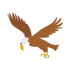 Eagle. Flat illustration of bird. Vector illustration for prints, clothing, packaging, stickers.