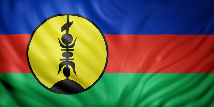 New Caledonia flag waving