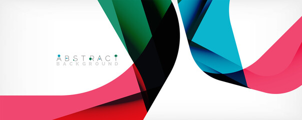 Obraz premium Minimal abstract background - color overlapping shapes on white with shadow lines. Vector Illustration For Wallpaper, Banner, Background, Landing Page