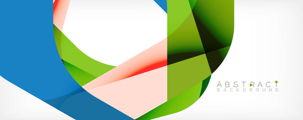 Obraz premium Minimal abstract background - color overlapping shapes on white with shadow lines. Vector Illustration For Wallpaper, Banner, Background, Landing Page