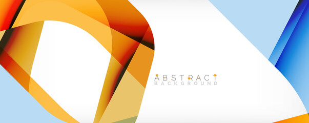 Minimal abstract background - color overlapping shapes on white with shadow lines. Vector Illustration For Wallpaper, Banner, Background, Landing Page