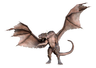 Fototapeta premium 3D Rendering Fairy Tale Dragon on White