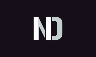 Obraz premium Alphabet letters Initials Monogram logo nd, DN, N and D