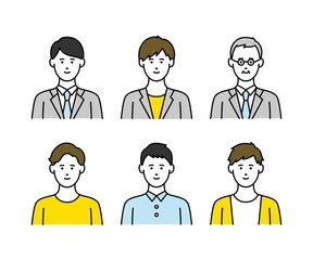 男性のアバターアイコンセット