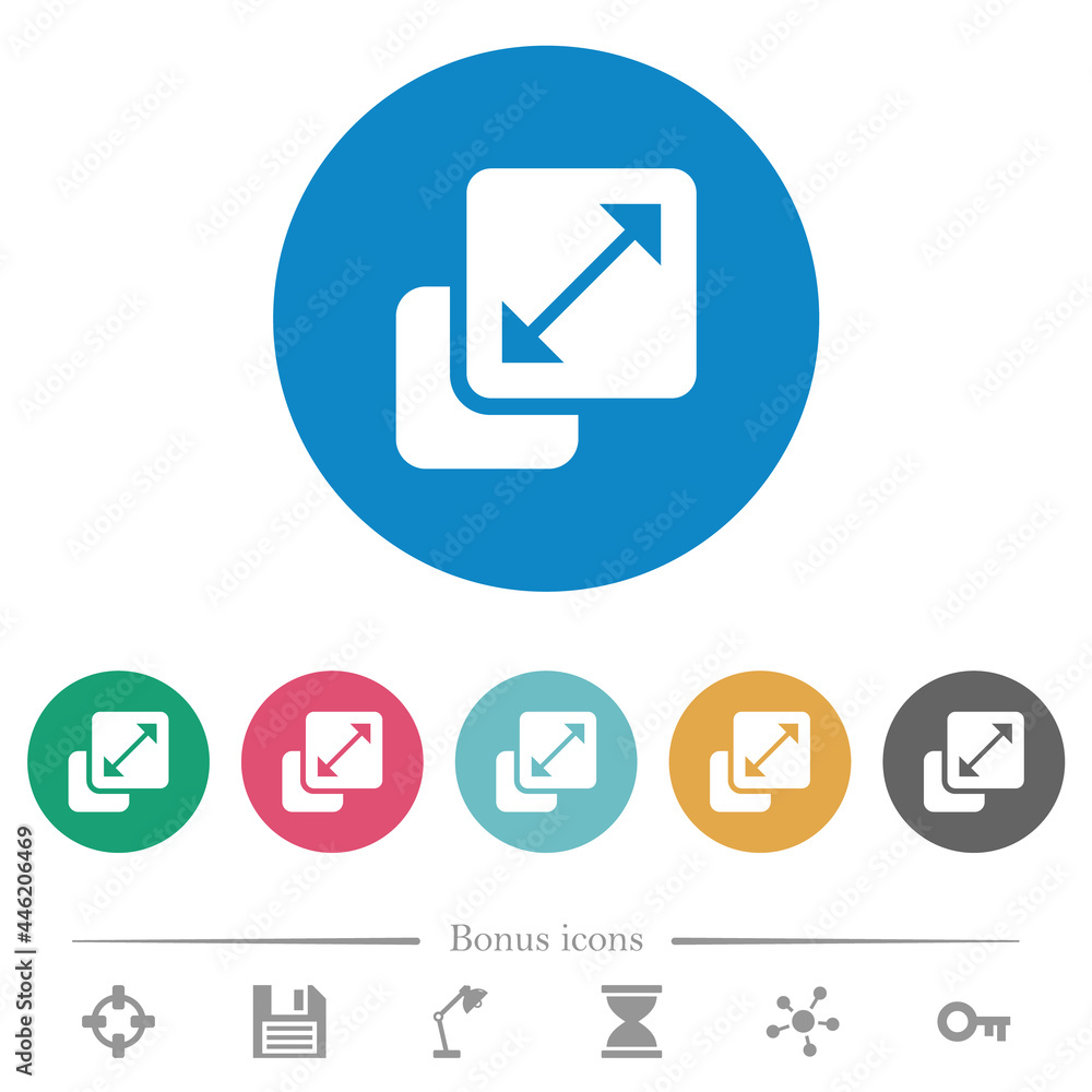 Poster resize element flat round icons