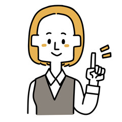 ポイントを説明する主婦のイラスト