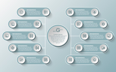 Abstract 3D Paper Infographics. Business template .Vector illustration