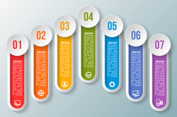 Abstract 3D Paper Infographics. Business template .Vector illustration
