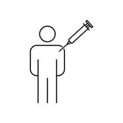 Injection icon vector set. Vaccination illustration sign collection. Vaccine symbol or logo.